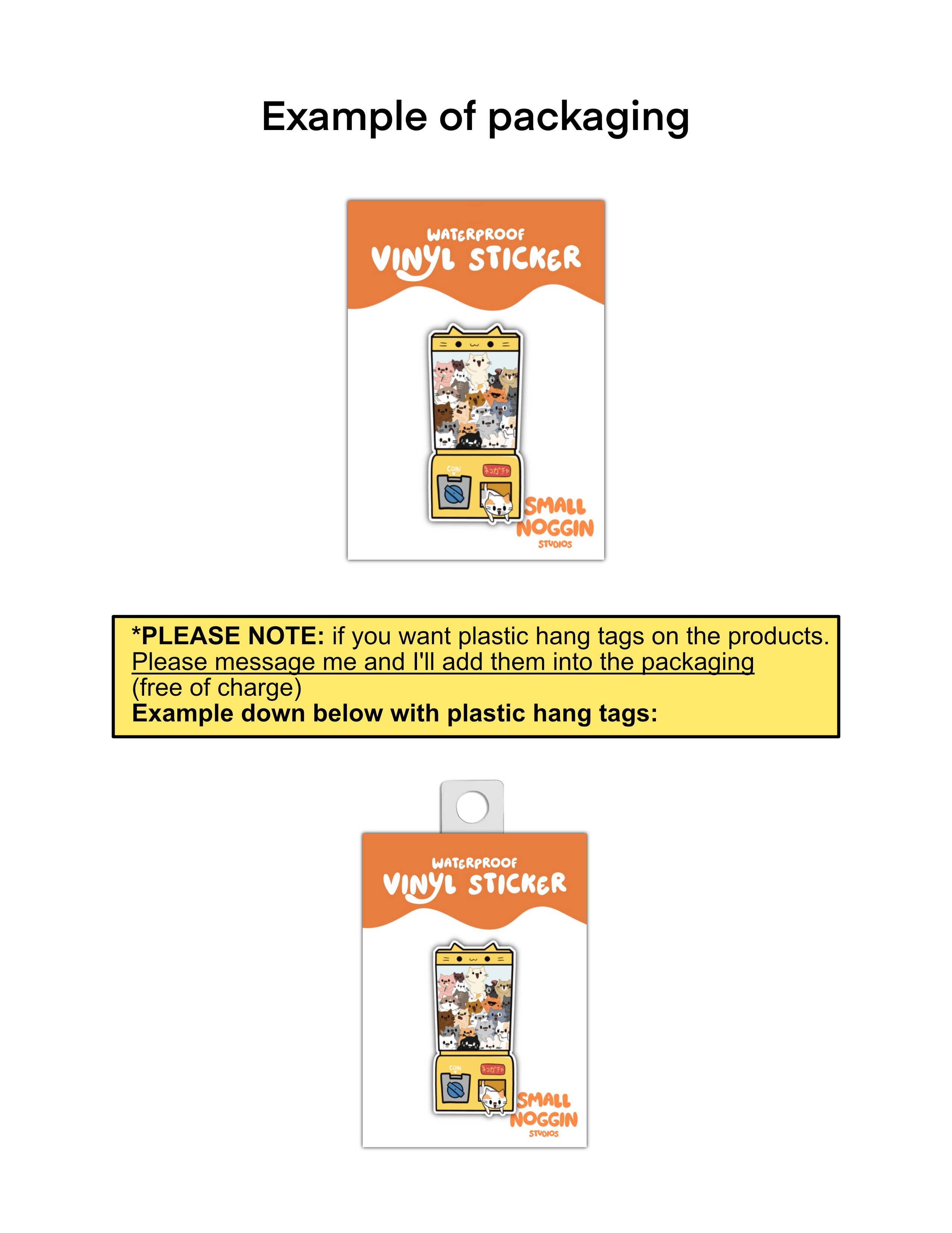 Small Noggin Studios - Wholesale Sticker - Cat Gachapon machine yellow Vinyl Sticker, Japanese style2