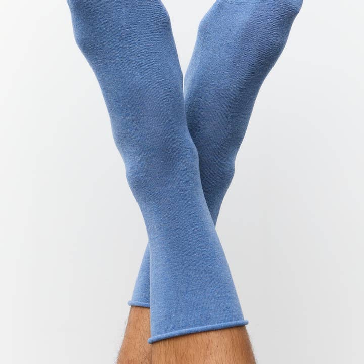 9506 | Unisex Socken mit Rollrand - Jeans-Melange (6 Paar) for wholesale by Leela Cotton