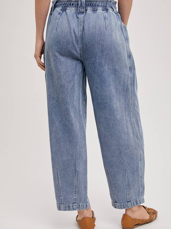 Bluivy - Wholesale Jeans - Women's - DENIM BARREL LOW-RISE CORDE DRAWSTRING PULL-ON JEANS5