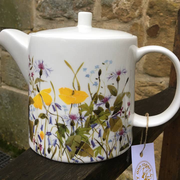 Bule de porcelana de ossos de flores de primavera por atacado de Mary Ann Rogers Gallery