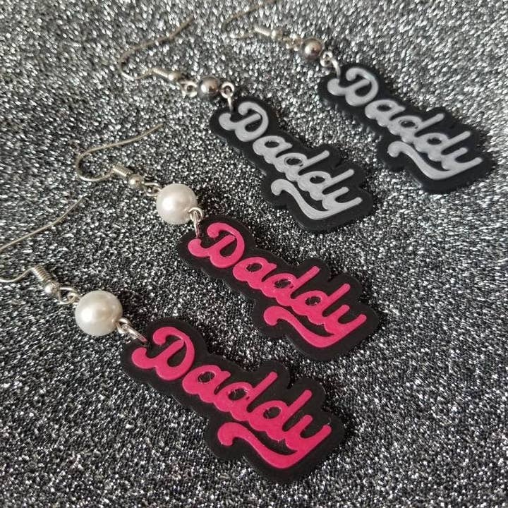 Daddy dangle earrings | pastel goth, bimbocore, sexy, Valentine's, gift, goth, emo, slut, kitschy for wholesale by Dot's Cuties