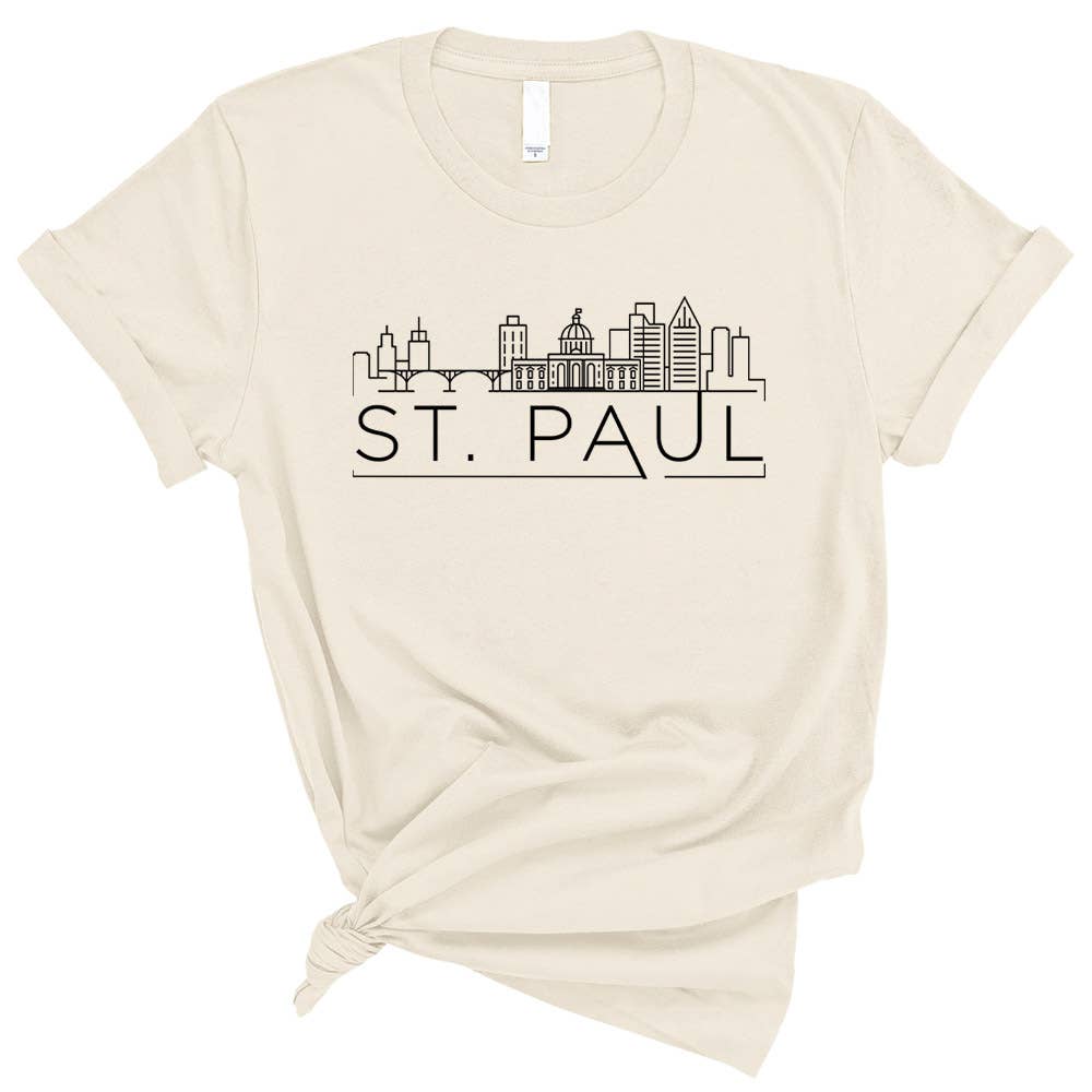 Lucky Luna Apparel - Venta al por mayor Camiseta serigrafiada - Mujer - Camiseta Skyline St. Paul Minnesota1