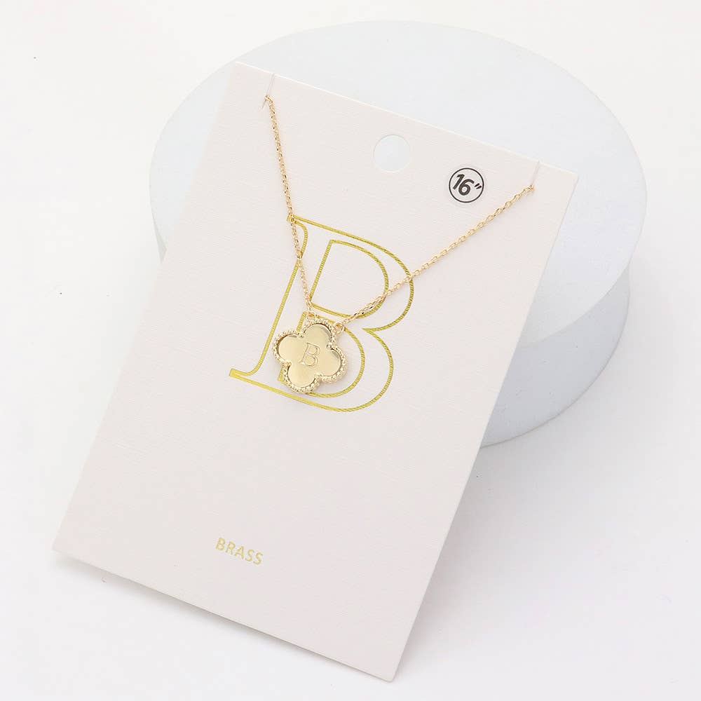 Sensibling Corp. - Wholesale Pendant/Charm Necklace - Quatrefoil Initial I Pendant Necklace
1