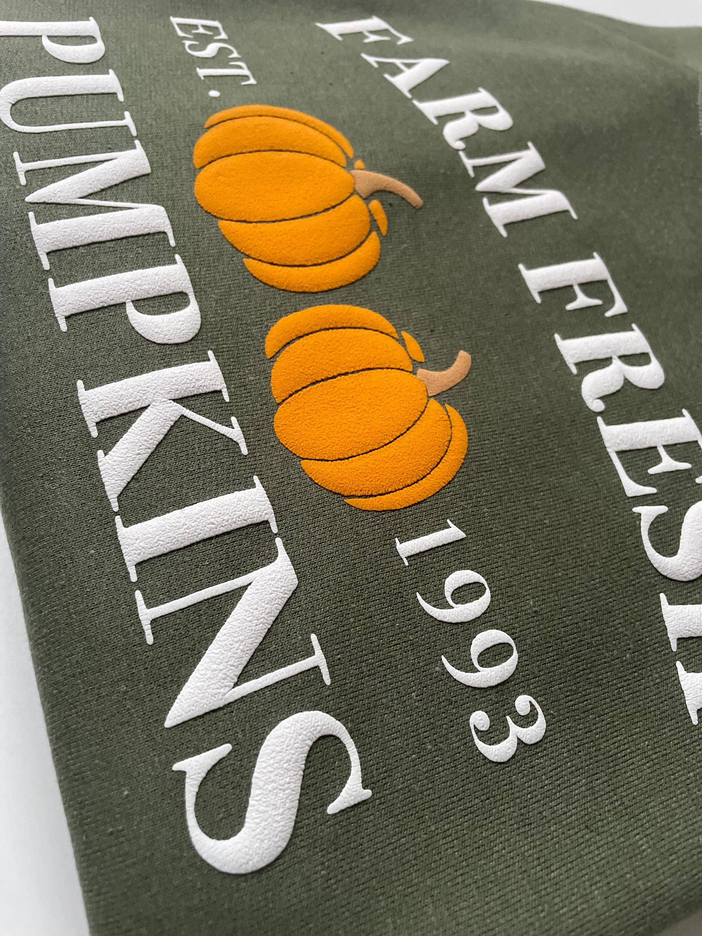 Military Green Embossed Farm Fresh Pumpkins Womens Sweatshirt for wholesale on Faire6