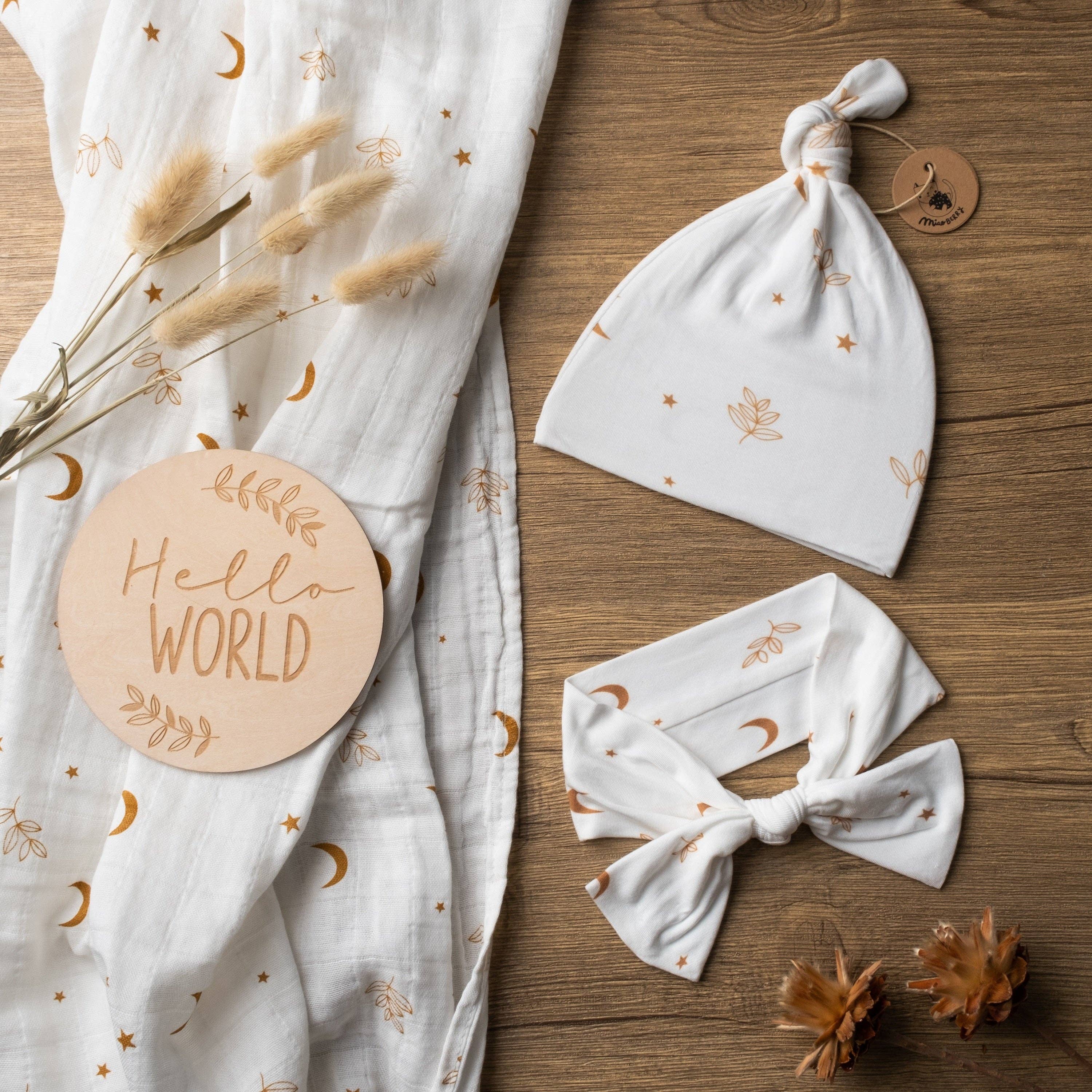 Miaoberry - Vendita all'ingrosso Set di copertine fascianti - Neonati - Set di Copertine in Mussola per Neonati in Cotone 100% Organico Miaoberry | Luna Boho in Bianco2