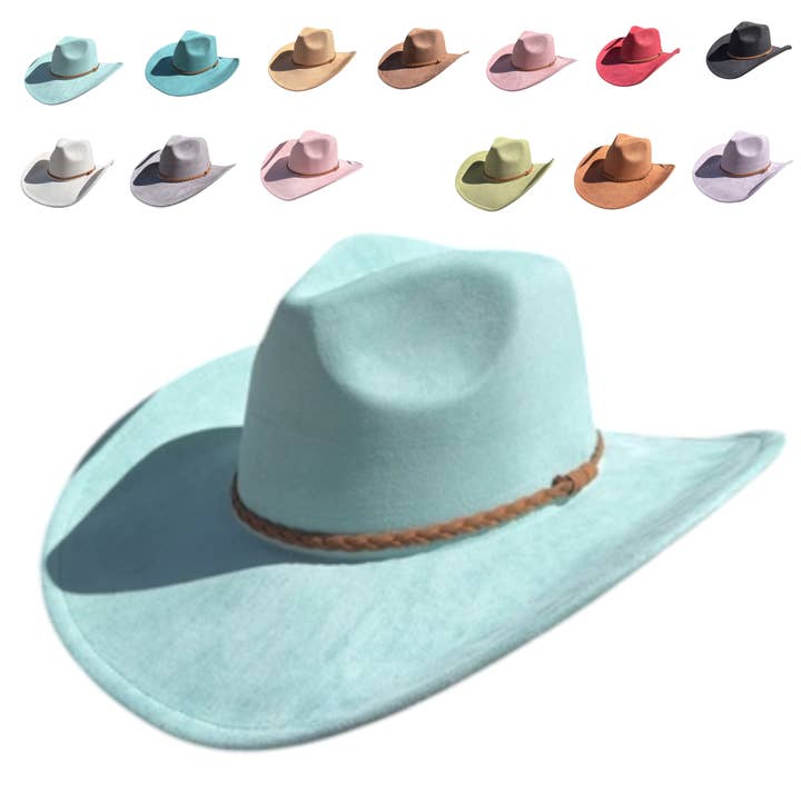 Portia Hat - Wholesale Cowboy Hat - Unisex - Classic Vegan Suede Western Cowboy Hat – Trendy & Timeless
