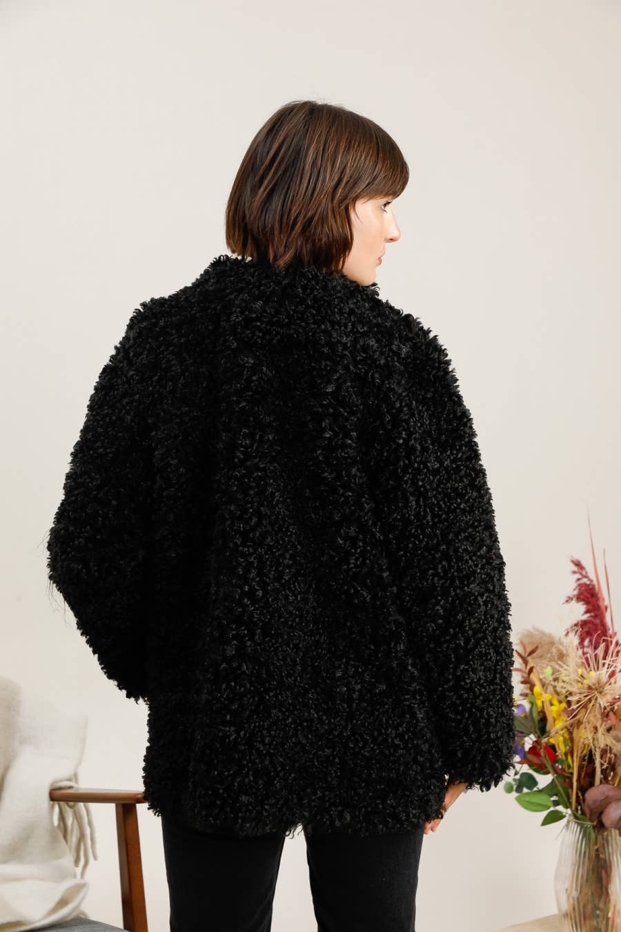 Attrait Paris - Wholesale Fur/Faux Fur Coat - Women's - Shearling effect coat with toggle fastenings7