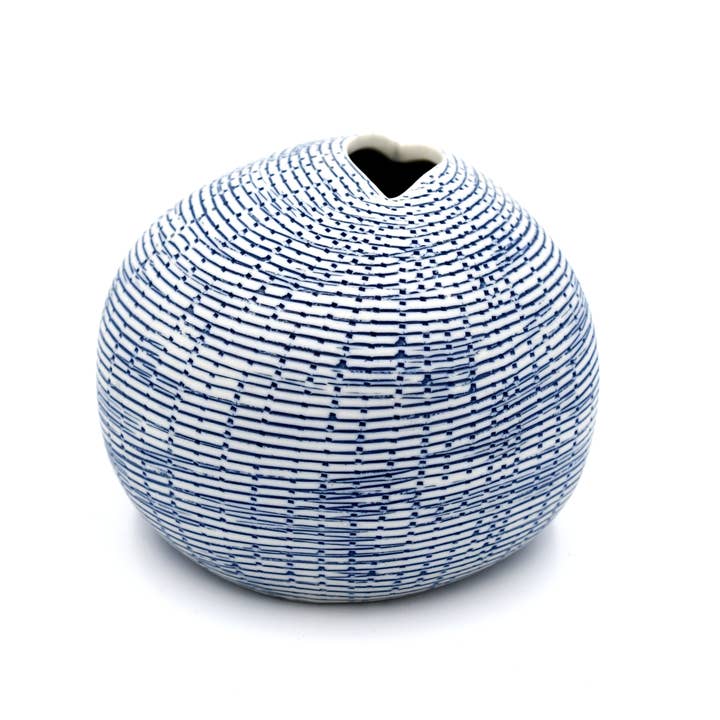Art Floral Trading LLC - Wholesale Vase - 157W71BLUE PEBBLE L-Handcrafted Porcelain Bud Vase4