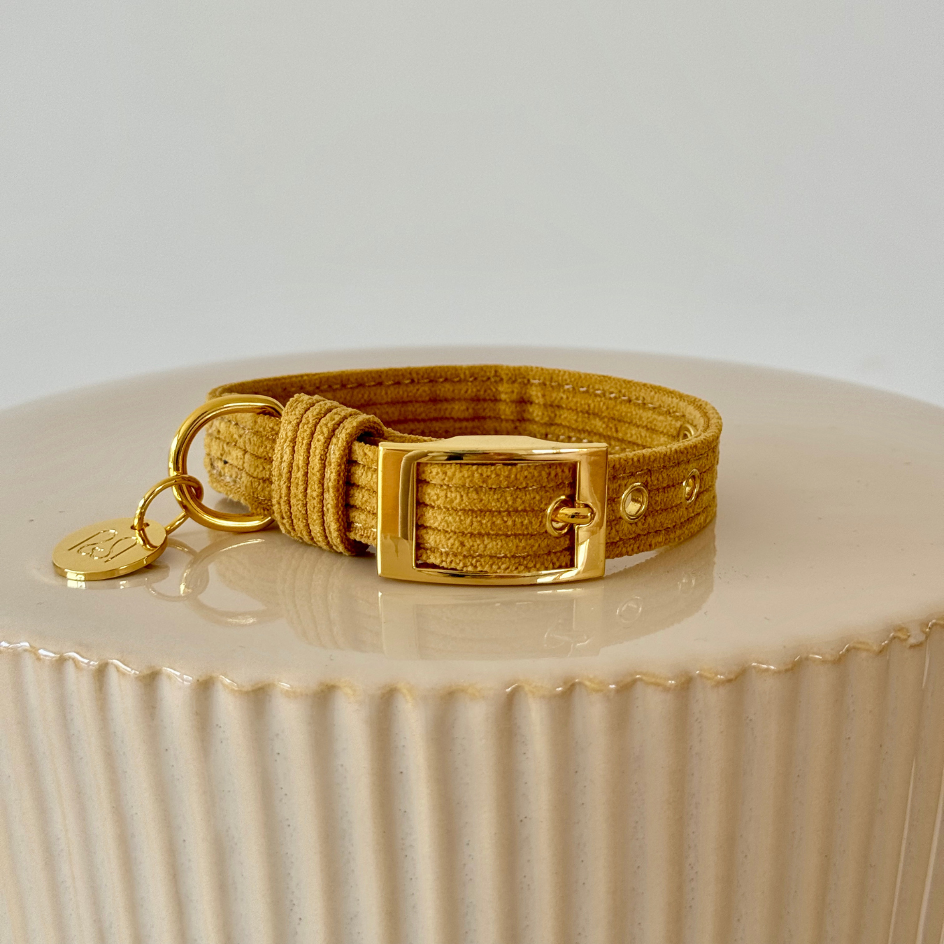 Moniandme - Wholesale Halsband - Hond - KLASSIEKE HONDENHALSBAND - HONINGMOSTERD0