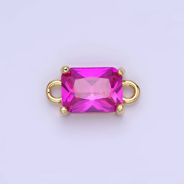 Aim Eternal - Venta al por mayor Abalorios/colgantes individuales - Conector de Baguette de CZ Relleno de Oro de 14K | G422 - G4295