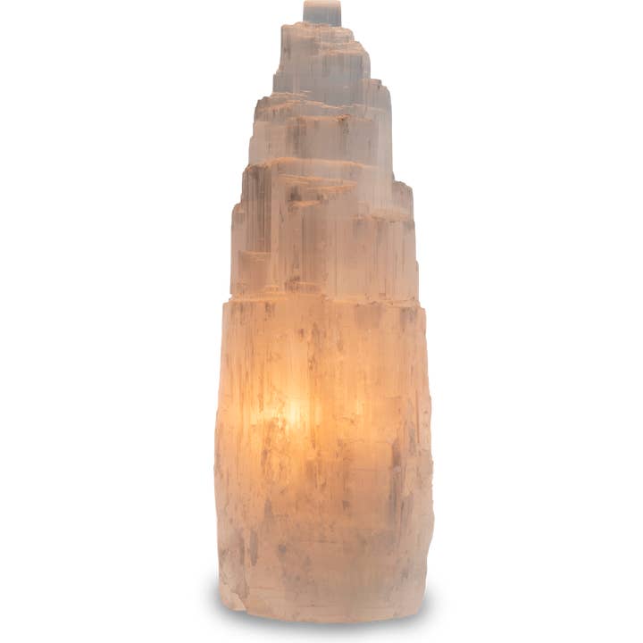 Selenite Crystal Lamp 30-35cm for wholesale by SALTCO AUSTRALIA