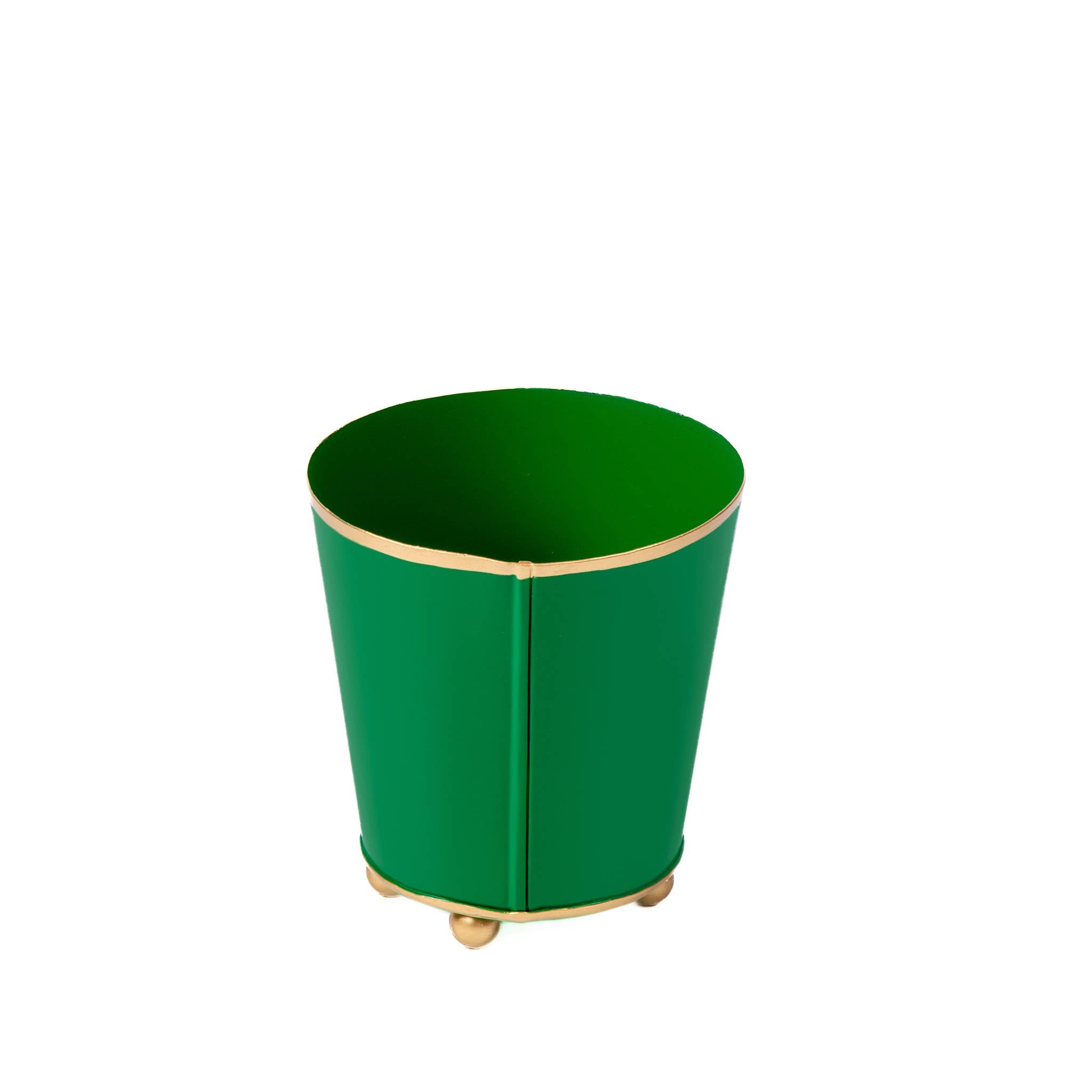 Mattie Round Cachepot Planter - Emerald Green for wholesale on Faire4