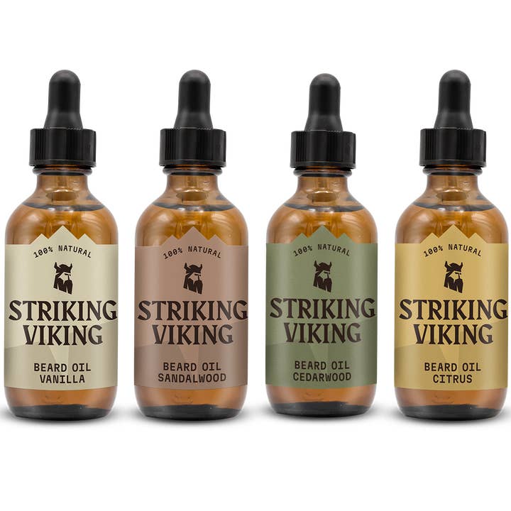Striking Viking - Wholesale Beard Styling Product - Beard Oil Variety (4 Pack Set)
