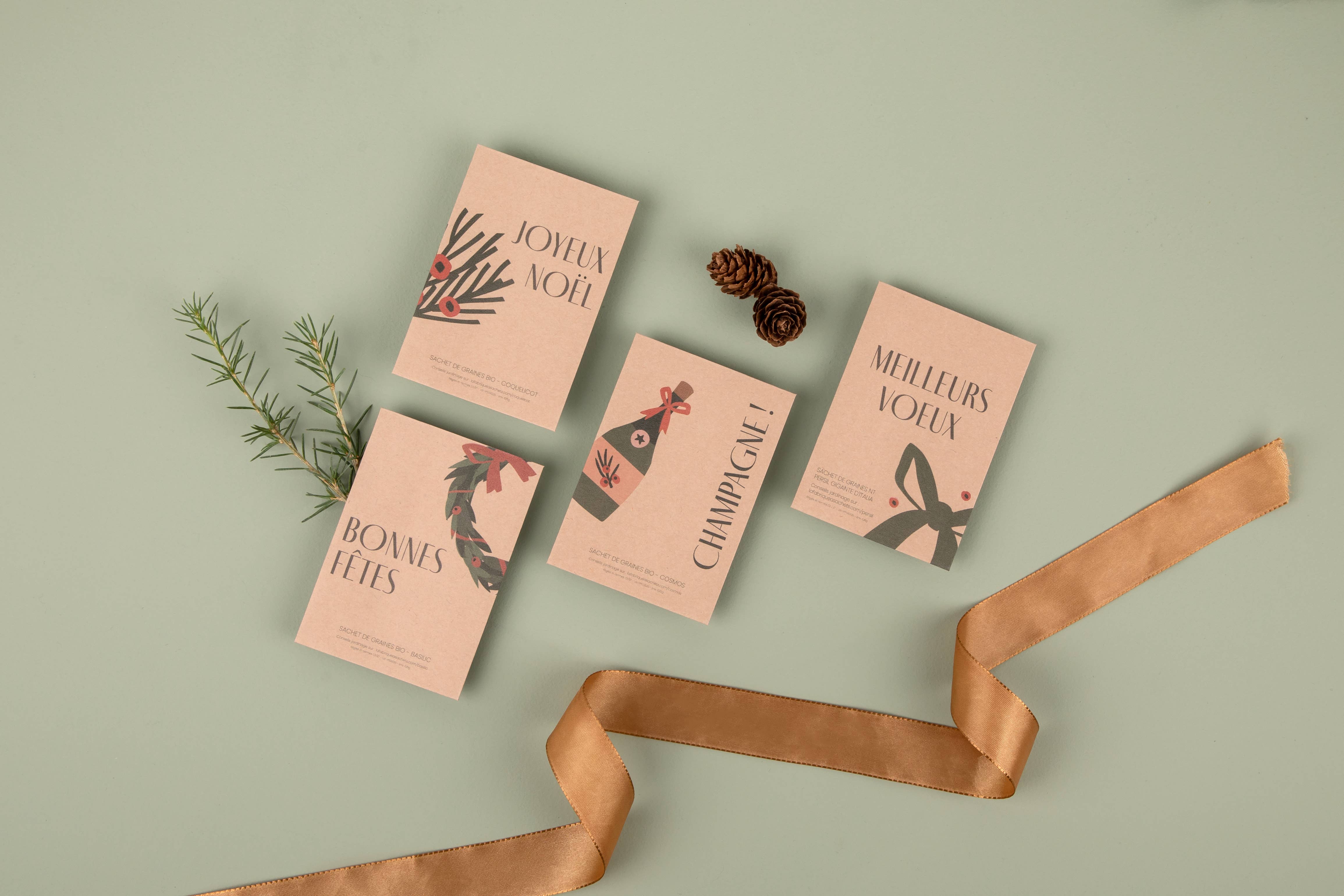 La Fabrique à Sachets - Wholesale Christmas Card - Happy Holidays - Basil Seeds Packet2