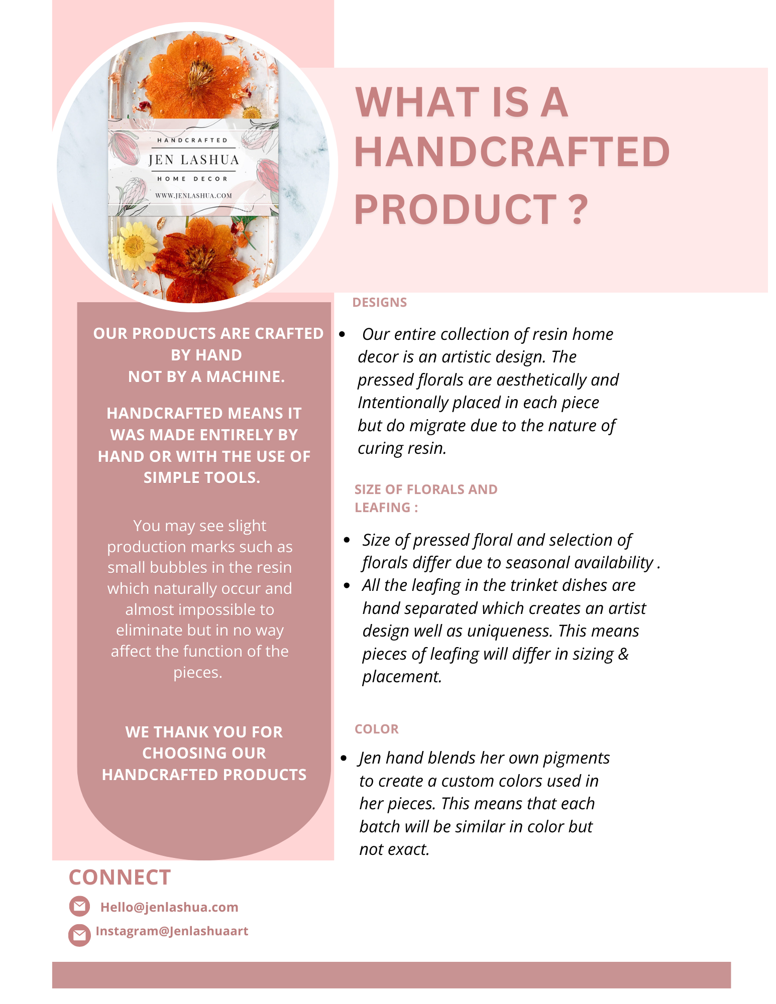 Jen Lashua | Home Decor & Gifts - Wholesale Jewelry Dish - Trinket Dish | Handmade | Clear w/ Real Red & Pink Flowers4