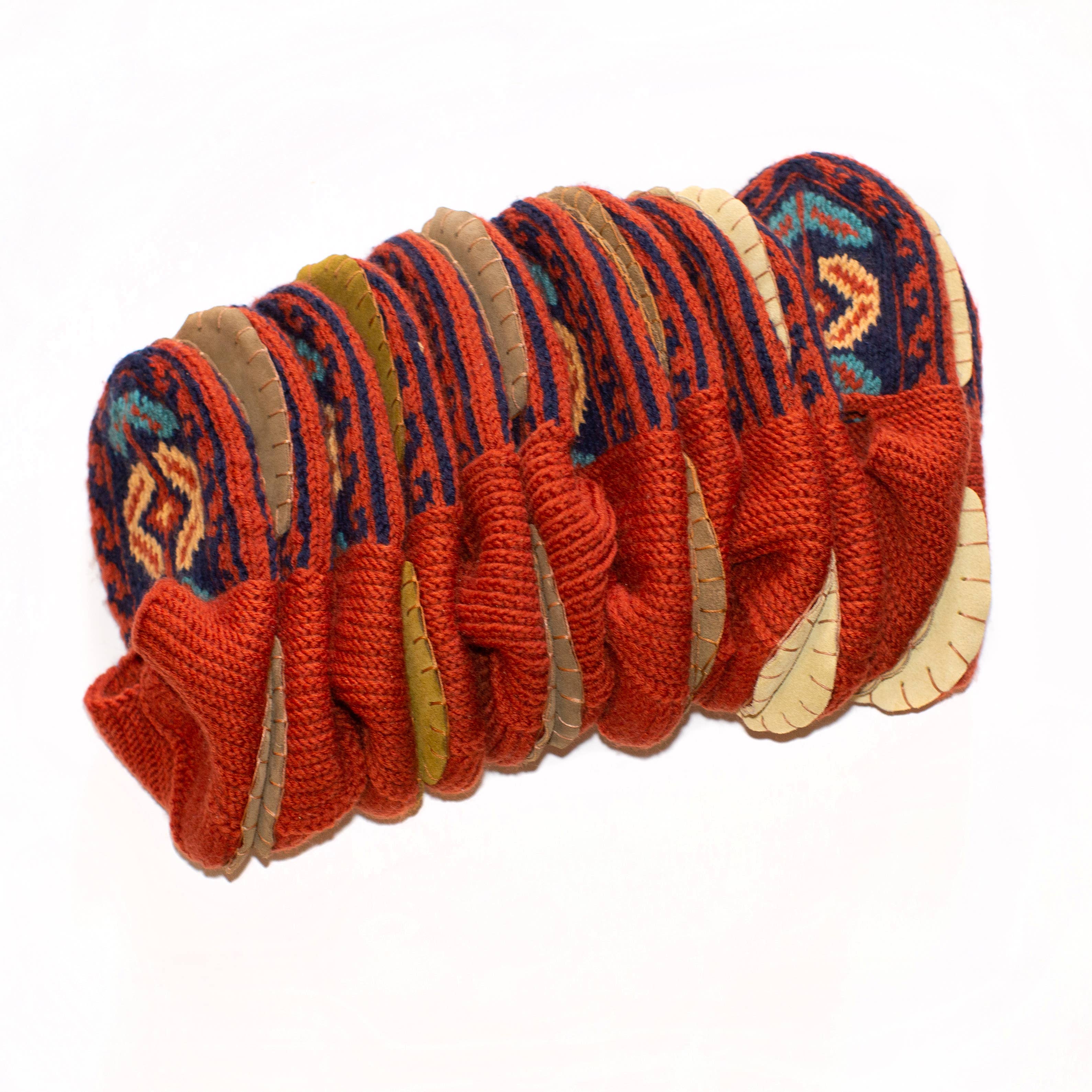 Azerbaijani Socks - Wholesale Sock Slippers - Women's - Adult Women's Slipper Socks : Burnt Orange Set of 61