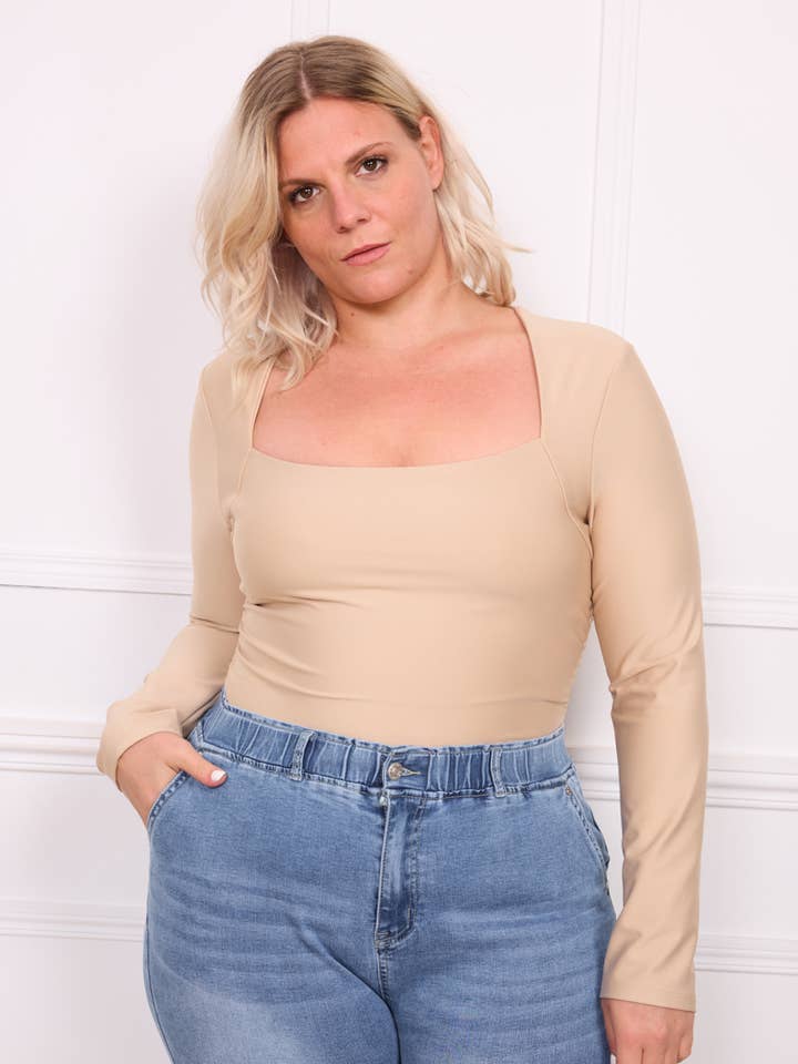 Taglia grande - Body donna a maniche lunghe per la vendita all'ingrosso da parte di C'MELODIE