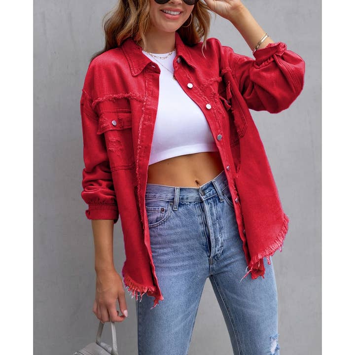 VESTE DÉLAVÉE EN TISSU VIEILLI pour la vente par Mapcie