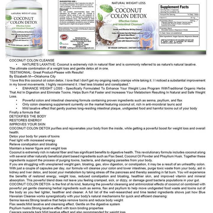 Totally Products - Venta al por mayor Suplementos/vitaminas para beber - Paquete combinado de limpieza de colon Keto BHB y coco5