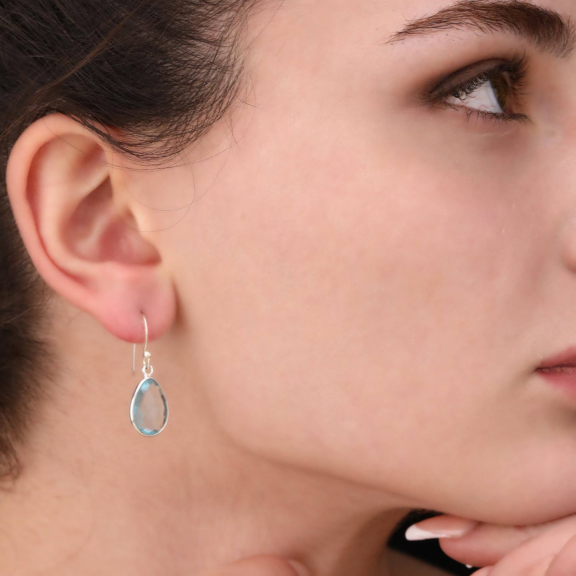 MadamLili – wholesale Dangle earrings – Aqua Topaz drop earrings 925 sterling silver5