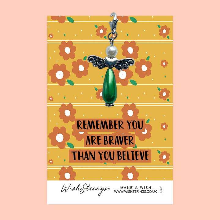 BRAVER THAN YOU BELIEVE - Wish Angels, Clip on Keepsake | J149 for wholesale by WishStrings