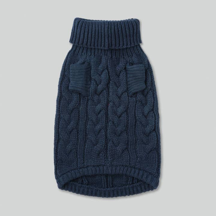 Hugo & Hudson - Wholesale Pet jumper – Dog - Hackett x Hugo Hudson Cable Knit Pullover Dog Jumper - Navy2