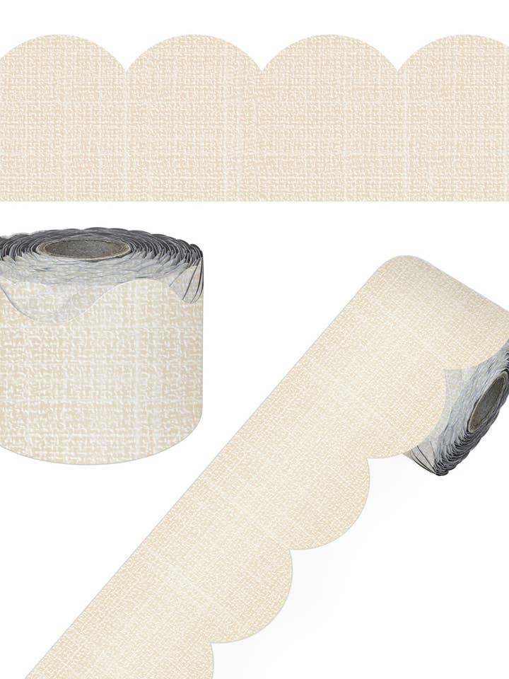 Linen Rolled Scalloped Bulletin Board Borders for wholesale by Carson Dellosa Education