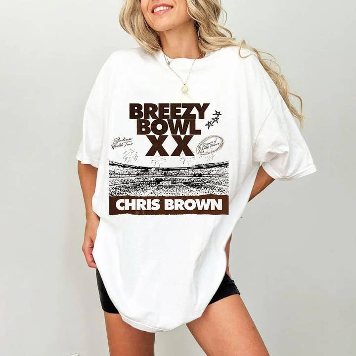 TheKingShirt - Wholesale Graphic Sweatshirt - Women's - Breezy Bowl XX Tour Unisex T-Shirt, Chris Brown Album Tour1