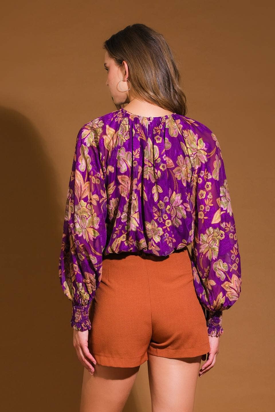 Viola Top in tessuto stampato - IT13280 in vendita all'ingrosso su Faire1