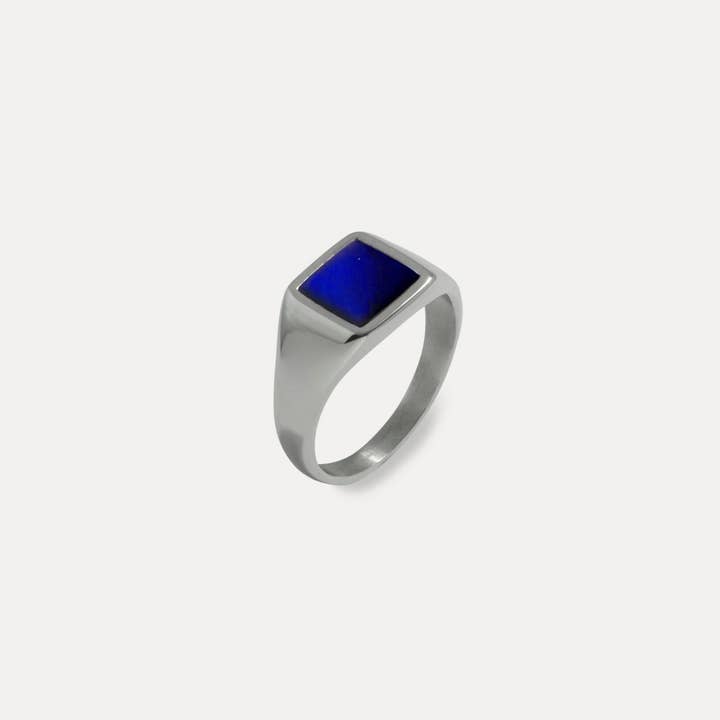 Square Lapis Ring - Silver for wholesale by Twistedpendant