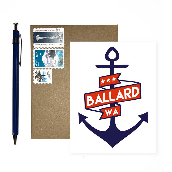 Orange Twist Studio LLC - Wholesale Everyday Greeting Card - Ballard Anchor Greeting Card