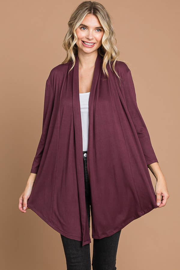 Culture Code - Wholesale Cardigan - Women's - CJT1086Q - DRAPE CARDIGAN TOP3