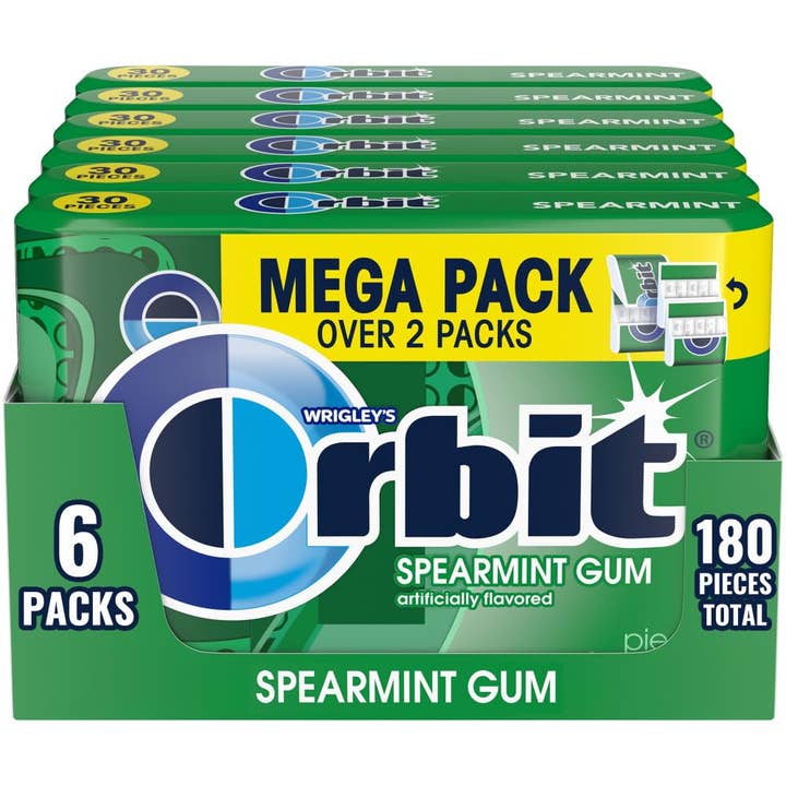 Snacky Candy - Wholesale Chewing gum - Orbit Gum Mega Pack Spearmint 30 gums 6 count
