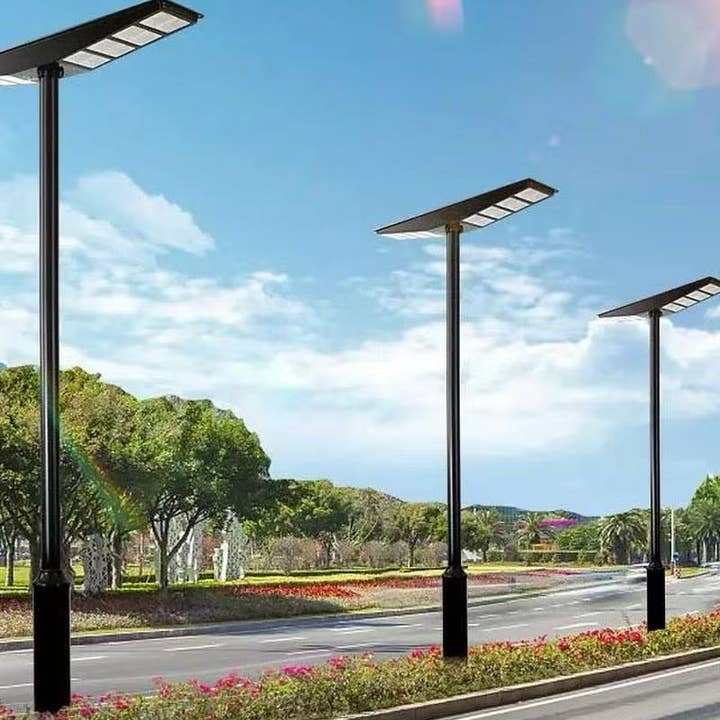 Dark Gray 9000W All-in-One Double Side Solar Street Light Road Path Motion Sensor Parking a lot IP65 Waterproof for wholesale on Faire4