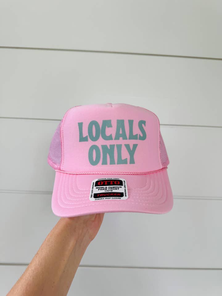 Cappellino da camionista LOCALS ONLY | Rosa chiaro e turchese per la vendita all'ingrosso da parte di The Day Away Collective