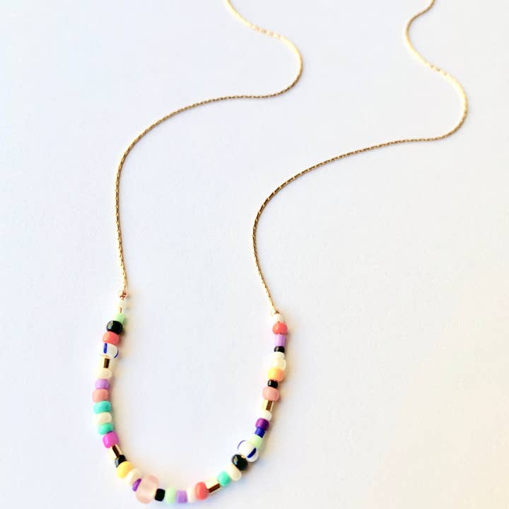 Colorful Seed Bead Necklace for wholesale by Ocean Breakup