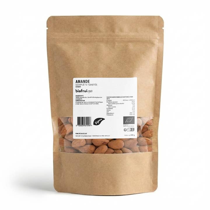 Ristet hel spansk mandel | Lynlåspose 500 g for engroshandel hos BIOFRUI1981 / Ex-Biofruisec