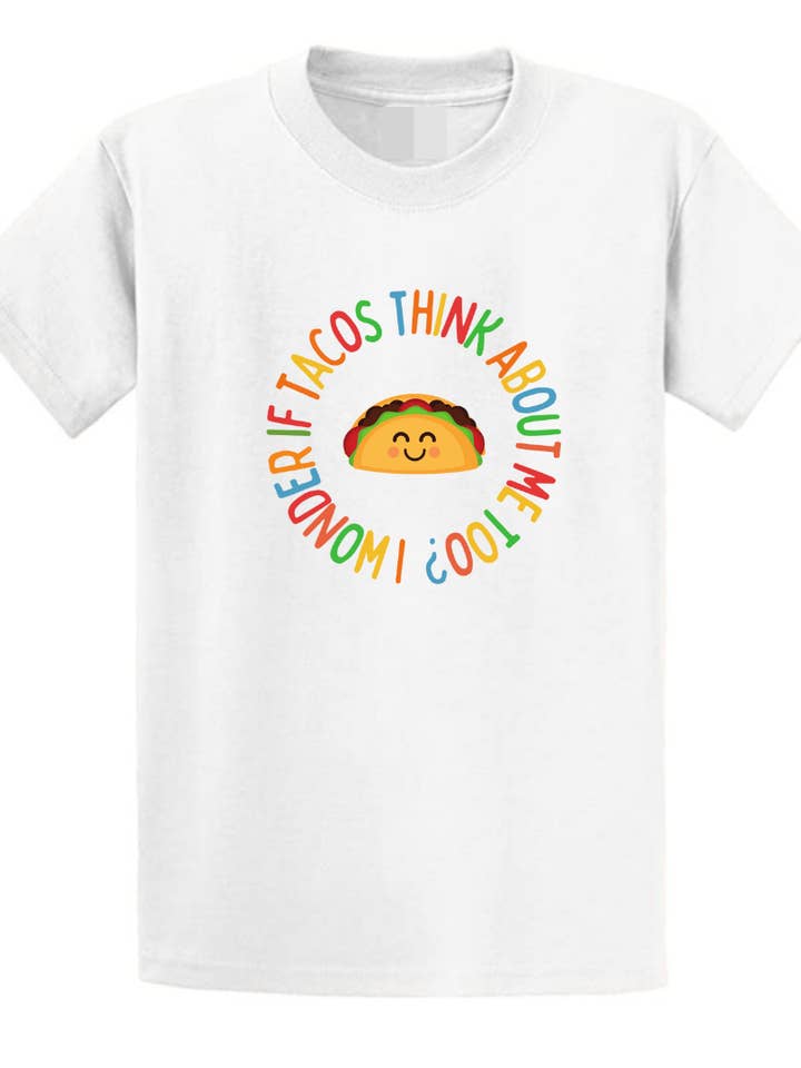 Second Ave Tacos Think About Me Too Top bianco da uomo per la vendita all'ingrosso da parte di Second Ave Gift Company