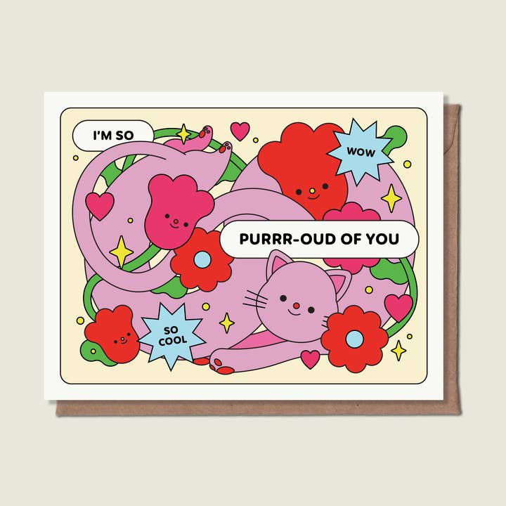 Épée Lapin Studio - Wholesale Everyday Greeting Card - I'm So Purrr-oud Of You Greeting Card0