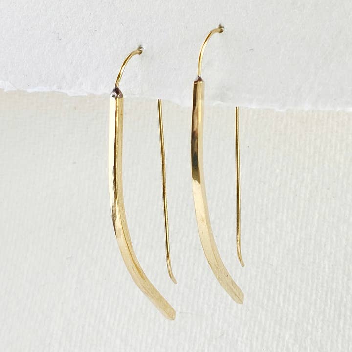 Bisjoux - Wholesale Dangle Earrings - Brass curve square profile wire handmade thread Earrings