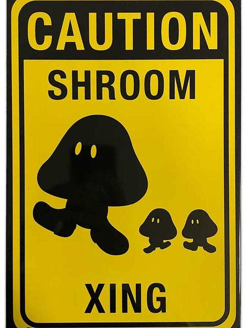 Shroom Crossing Tin Sign - 20x30cm - 7.87" x 11.81" for wholesale by Scorpio Posters