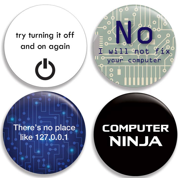 Computer Button Four-Pack for wholesale by Great North American Button Emporium