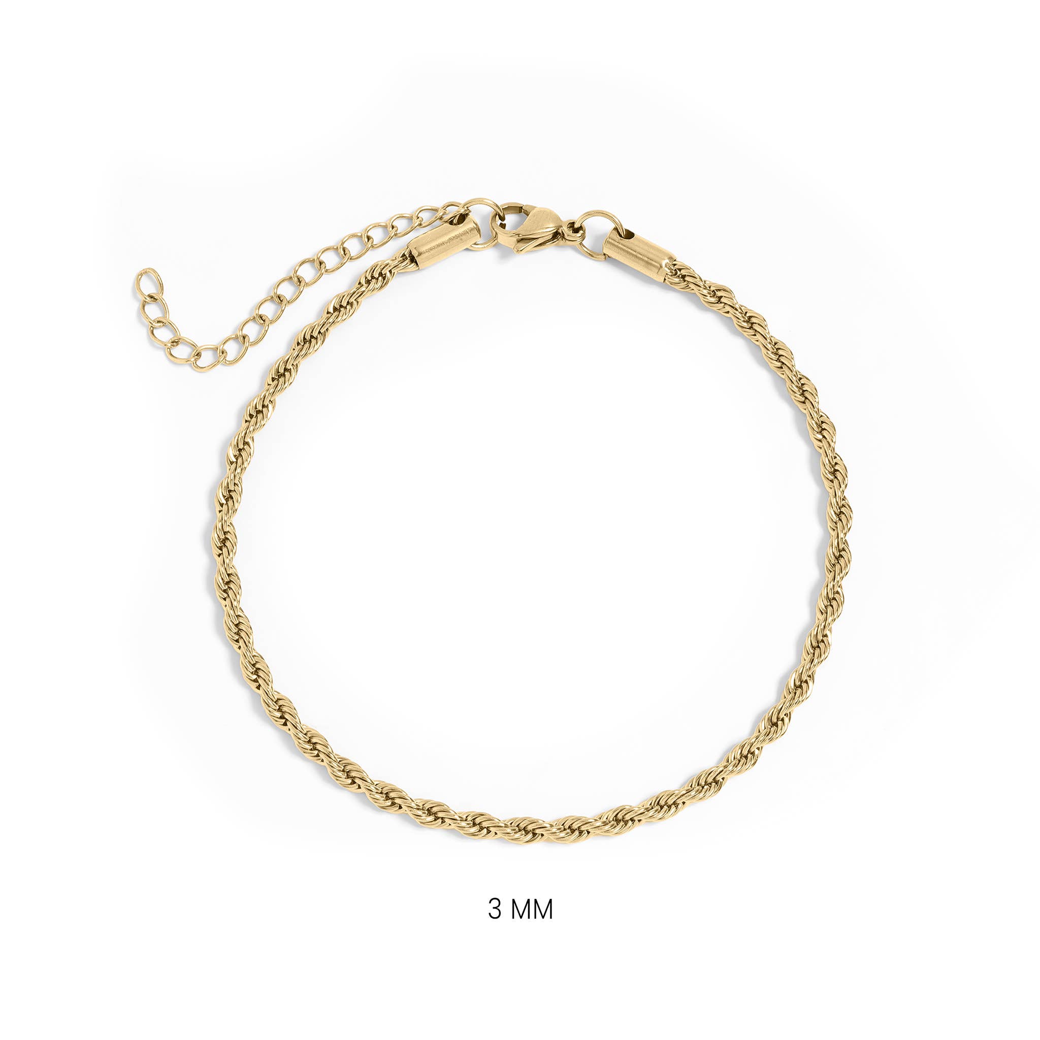 WJW – Pulseira de elo e corrente por atacado – Pulseira / Tornozeleira Corrente Corda - Ouro, Prata, Preto19