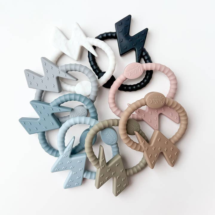BOLT Silicone Sensory Teether for wholesale by Calla & Friends