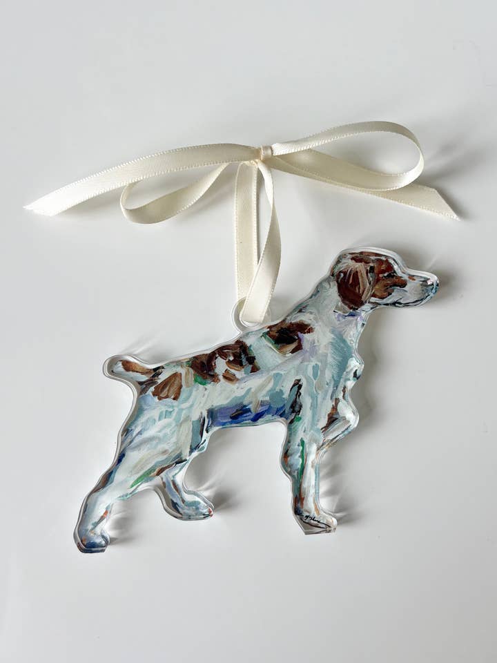 "Brittany Spaniel" ornament for wholesale by Chelsea McShane Art