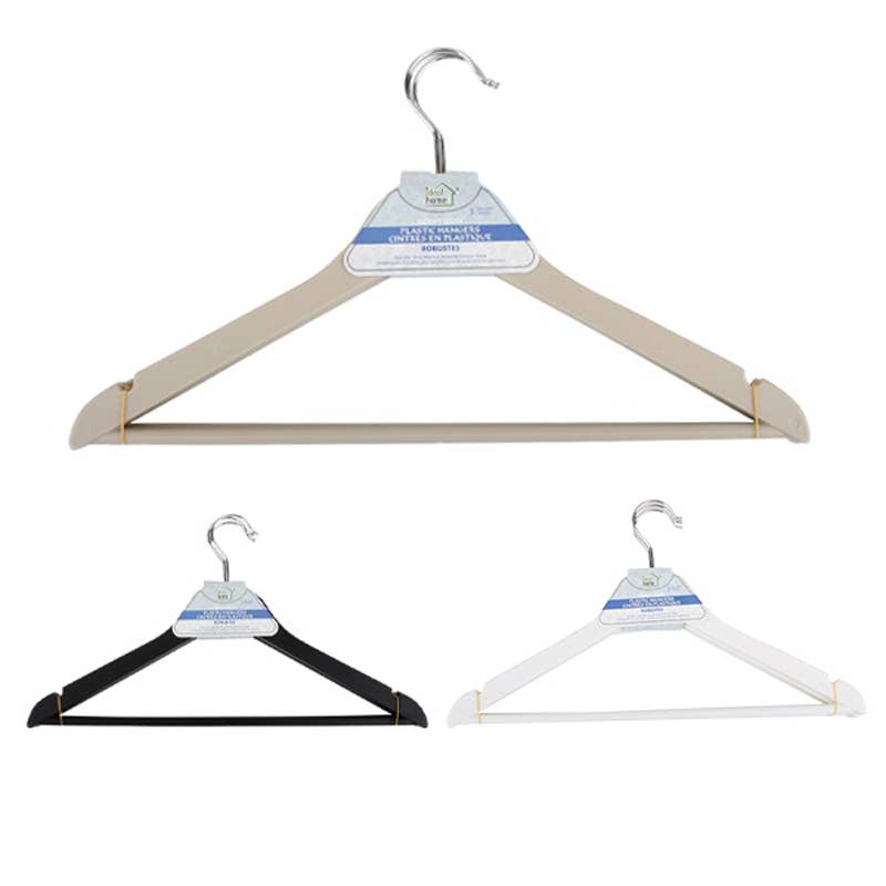 Deluxe Import Trading - Wholesale Clothes Hangers - Ideal Home Plastic Hangers 3PK Wood Solid0