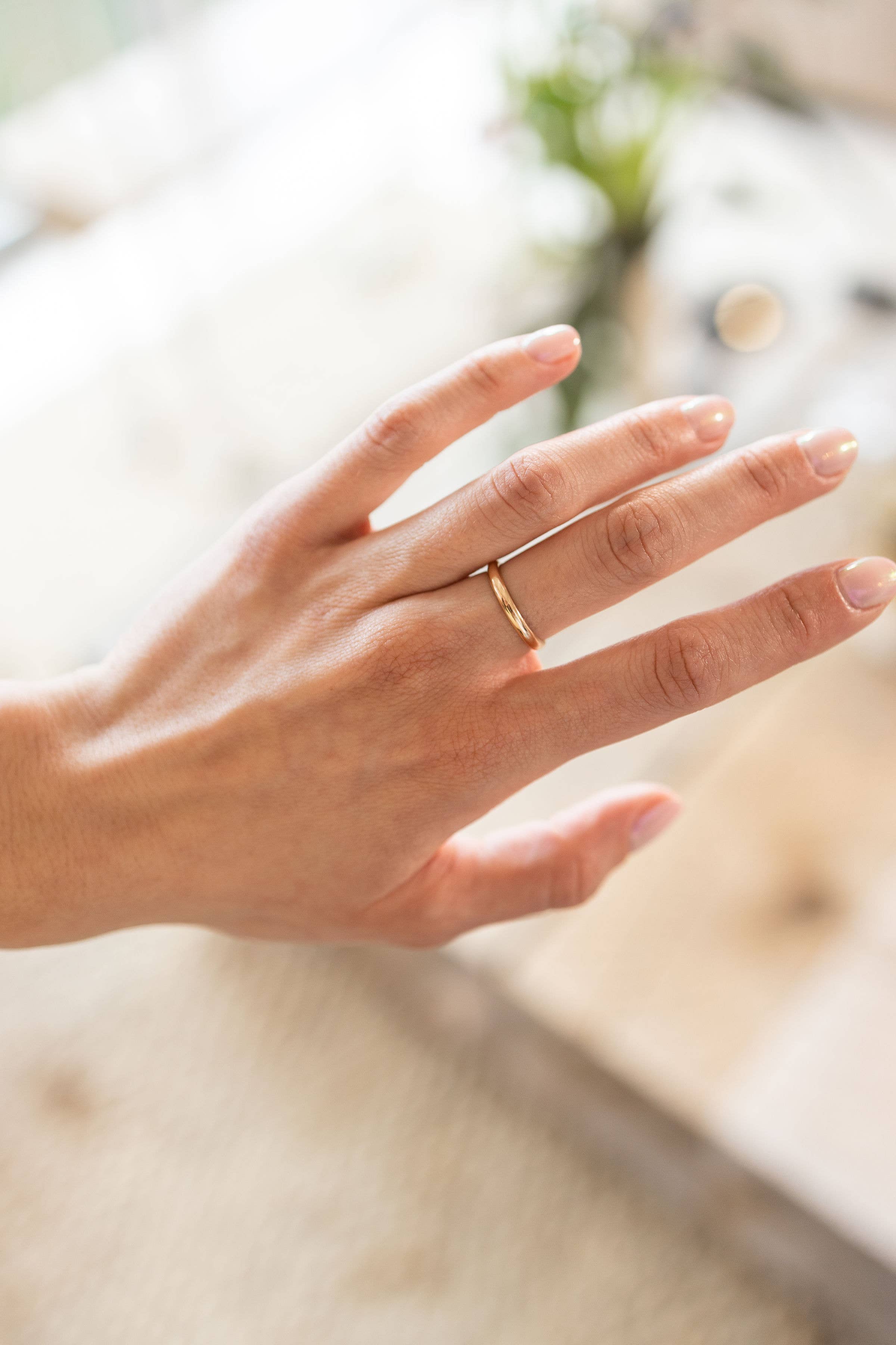 The Land of Salt - Vendita all'ingrosso Anello midi/a fascia - Anello spesso semicircolare in oro riempito4