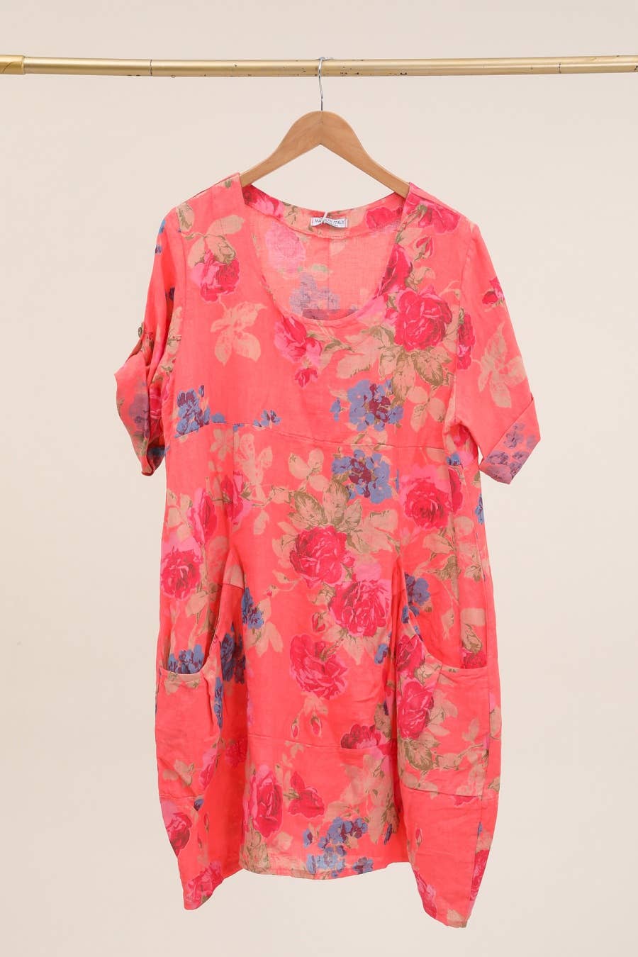 la maison des fibres naturelles – wholesale Klänning - Dam – Klänning i 100 % linne med blommönster 324015