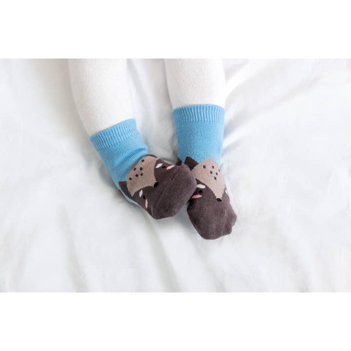 Grey Wolf Zoo Baby Animal Socks for wholesale on Faire5
