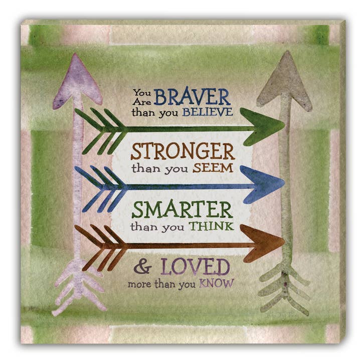 Braver Stronger Smarter Loved Wall Plaque for wholesale by Abbey + CA Gift